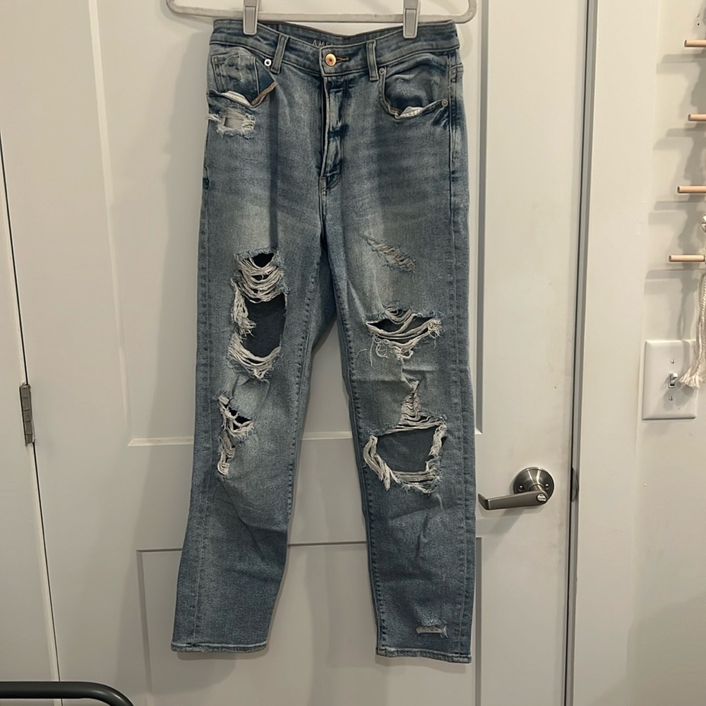 American Eagle Distressed Mom Jeans